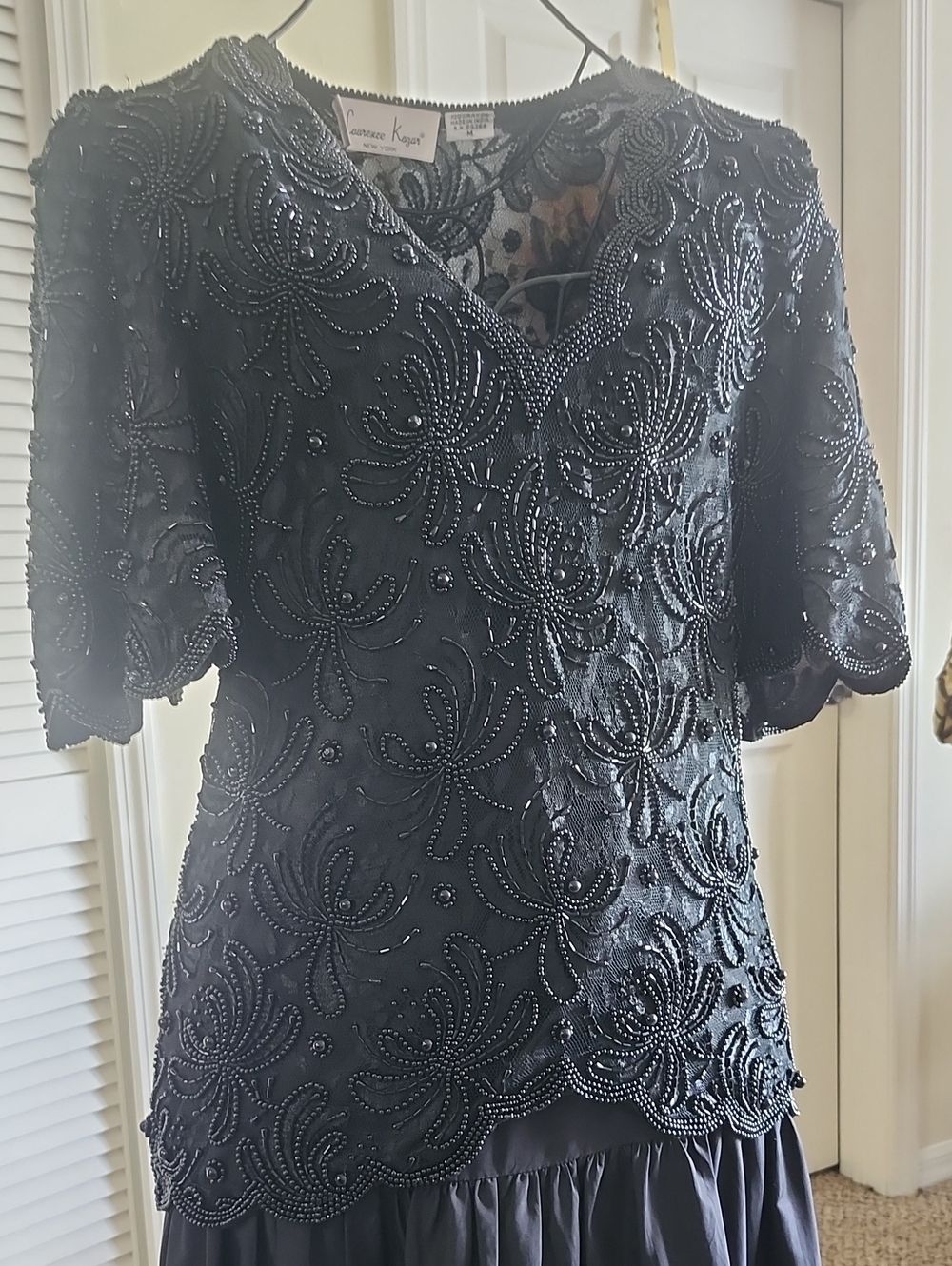 Laurence Kazar New York Vintage Beaded Lace Top